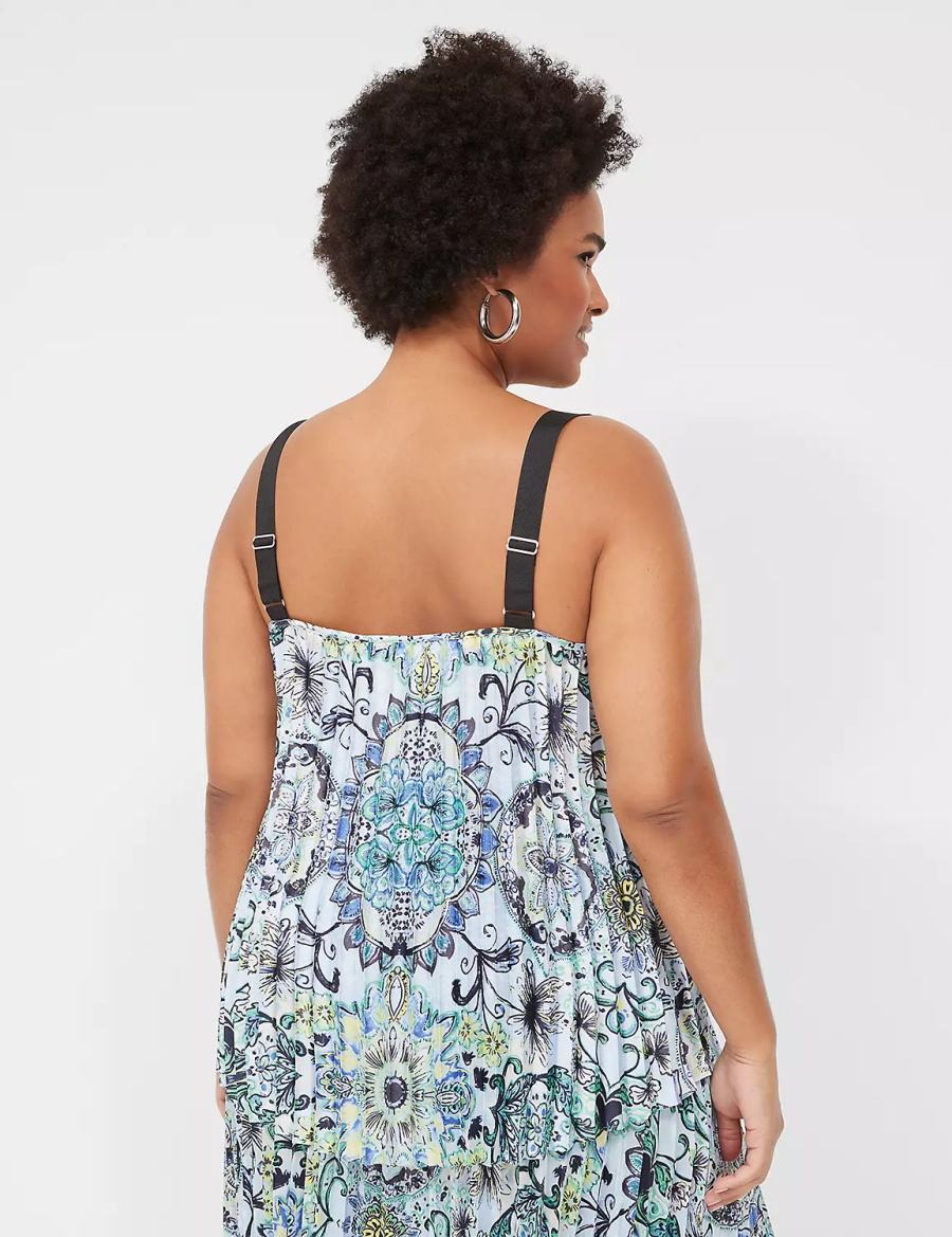 Blue Lane Bryant Pleated Grosgrain-Strap Cami Women Tank Top | BYT4890RM