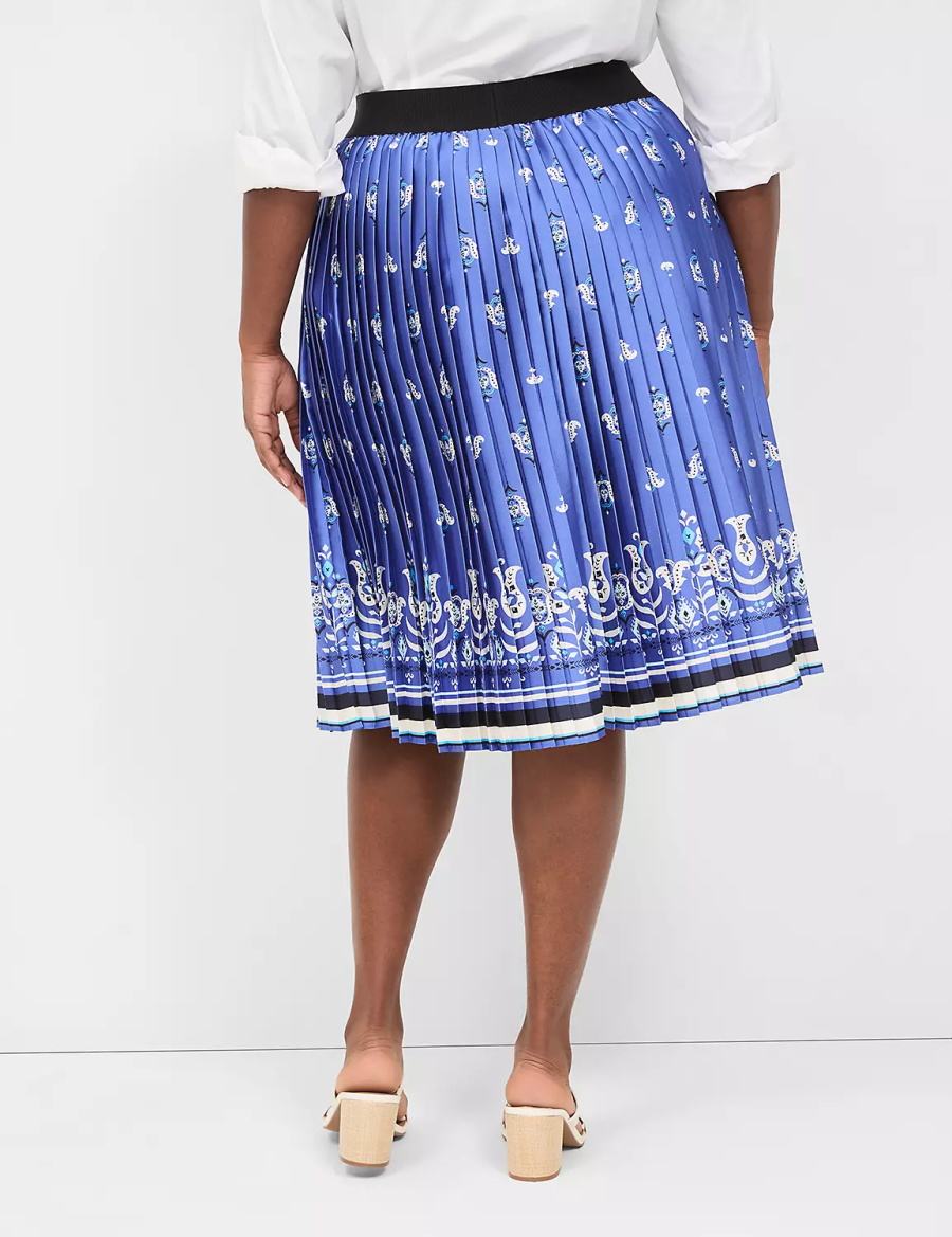 Blue Lane Bryant Pleated Women Skirts | ZFC7713WJ