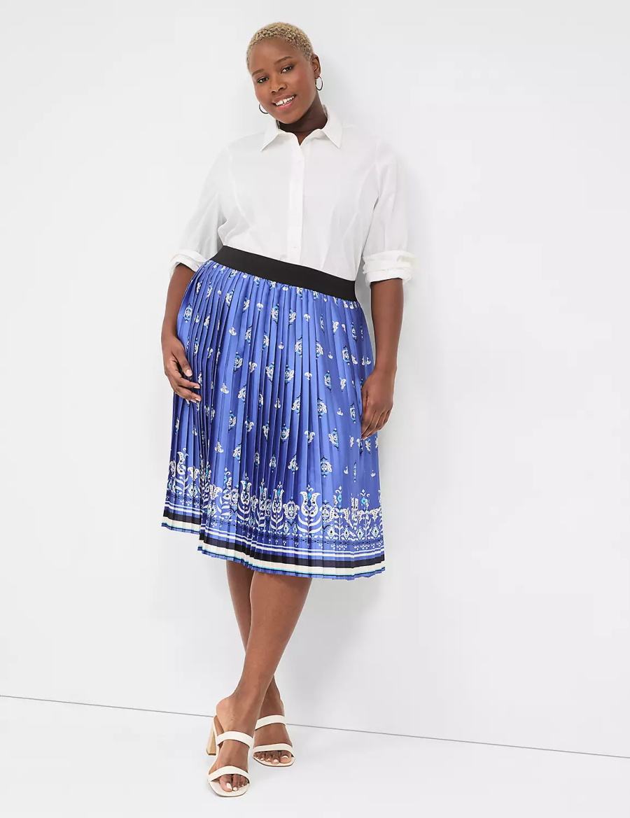 Blue Lane Bryant Pleated Women Skirts | ZFC7713WJ