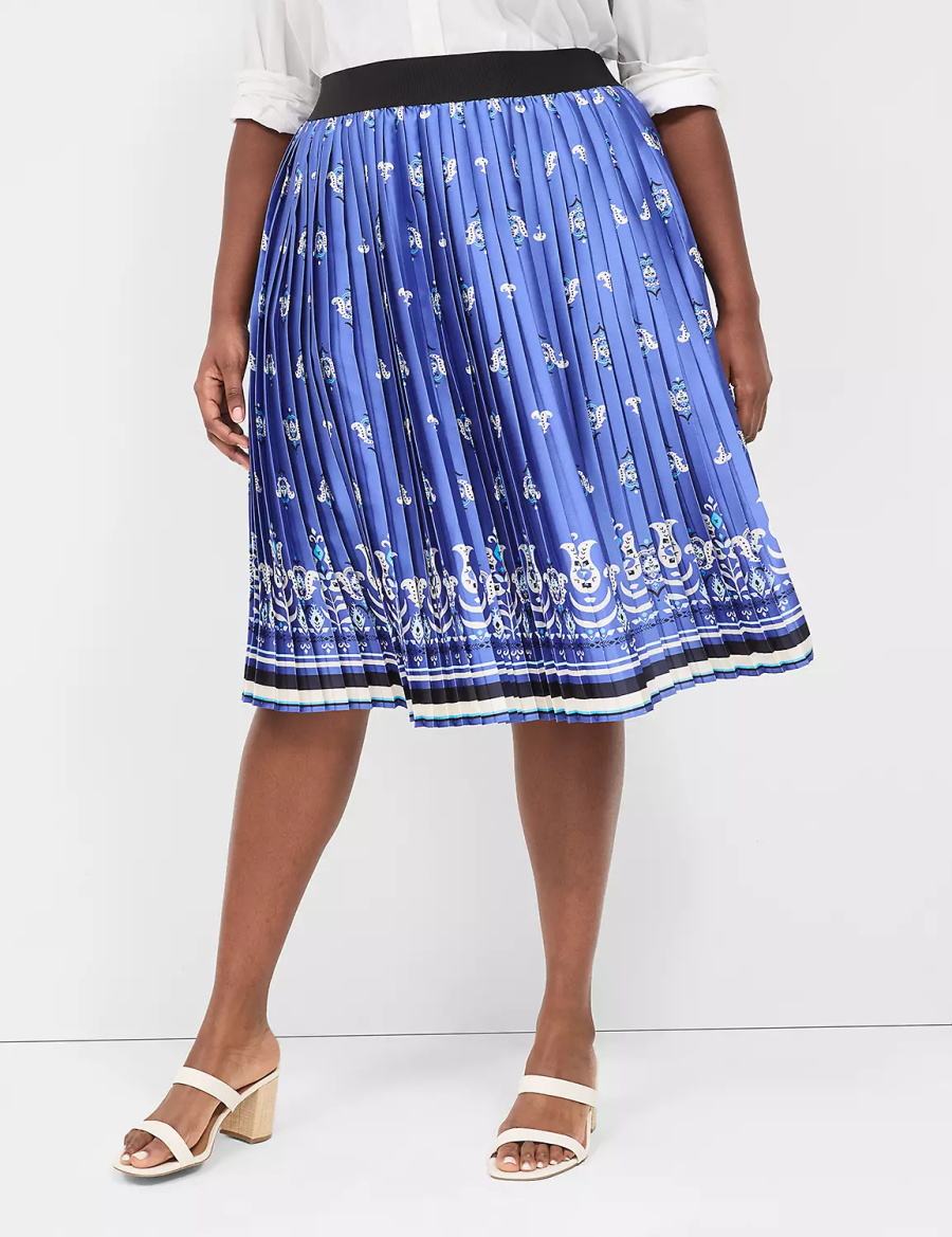 Blue Lane Bryant Pleated Women Skirts | ZFC7713WJ