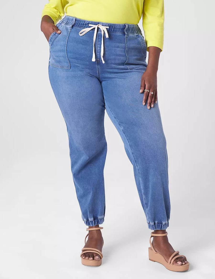 Blue Lane Bryant Pull-On Boyfriend Jogger Women Jeans | XNU8867TG