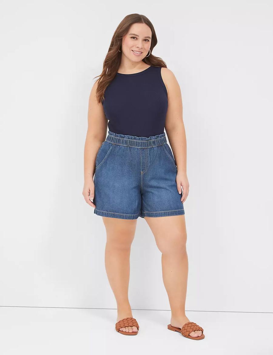 Blue Lane Bryant Pull-On Fit Flirty Jean Women Shorts | WNK598LL