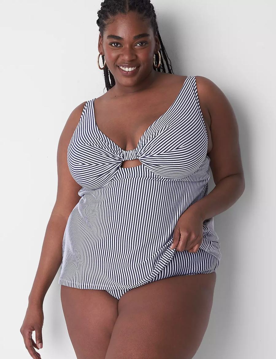 Blue Lane Bryant Seersucker Swim Women Briefs | WLL429KV