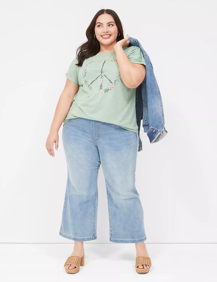 Blue Lane Bryant Seven7 Pull-On Weekender Cropped Women Jeans | TBU6426PK