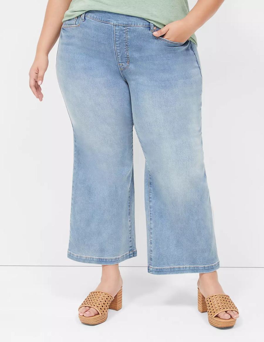 Blue Lane Bryant Seven7 Pull-On Weekender Cropped Women Jeans | TBU6426PK