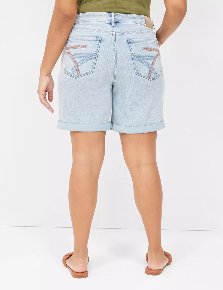 Blue Lane Bryant Seven7 Weekender Jean With Colorful Stitching Women Shorts | CQC1943VU