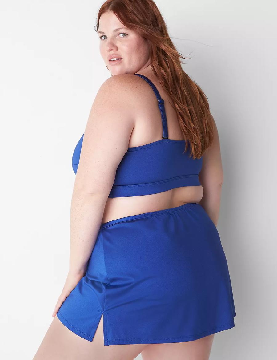 Blue Lane Bryant Shimmer Slitted Swim Women Skirts | OWY311AW