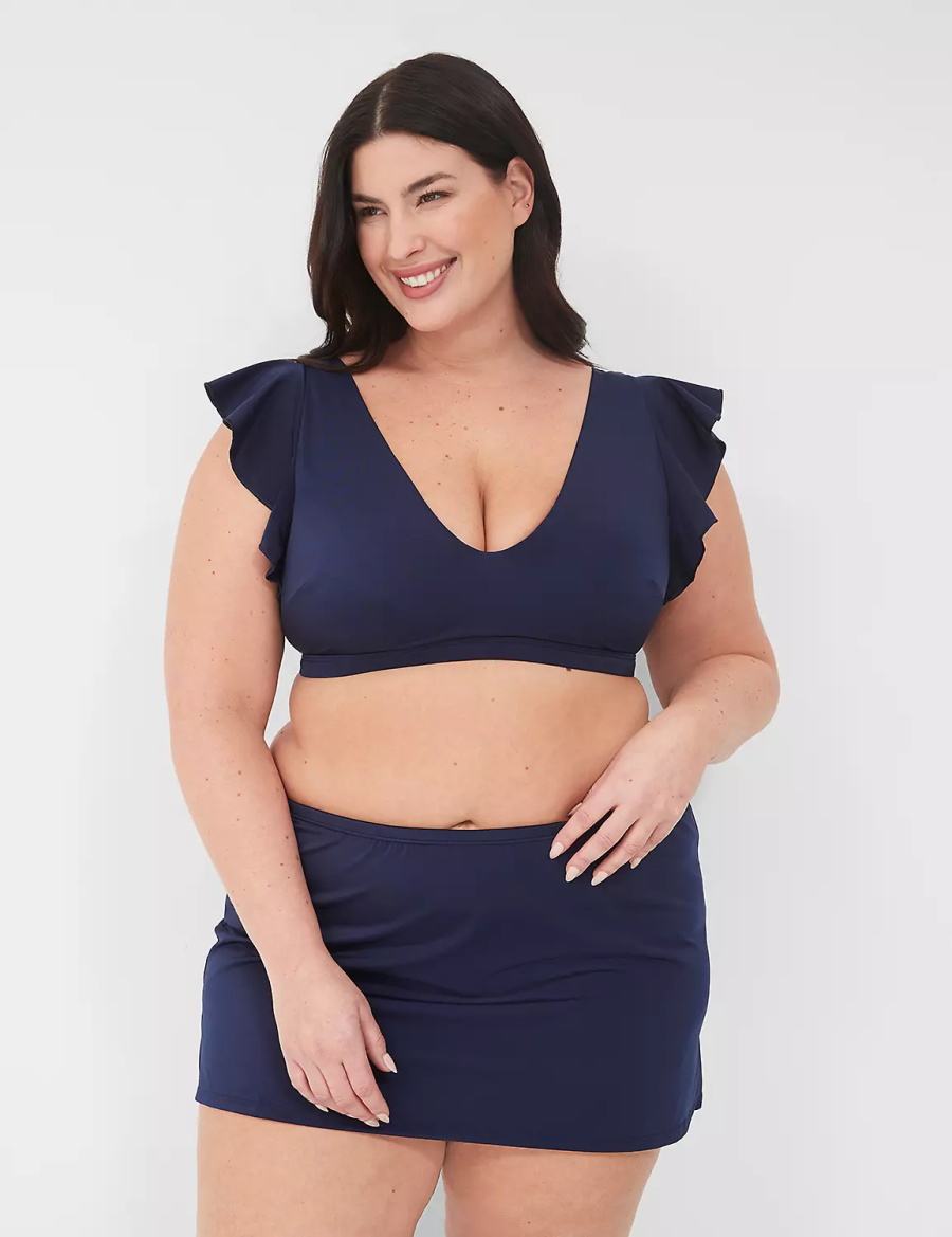 Blue Lane Bryant Side Slit Swim Women Skirts | CZZ3157FH