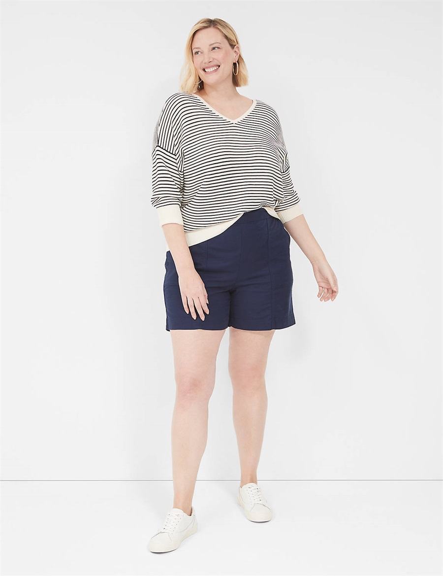 Blue Lane Bryant Slub Pull-On Women Shorts | OBC1440HD