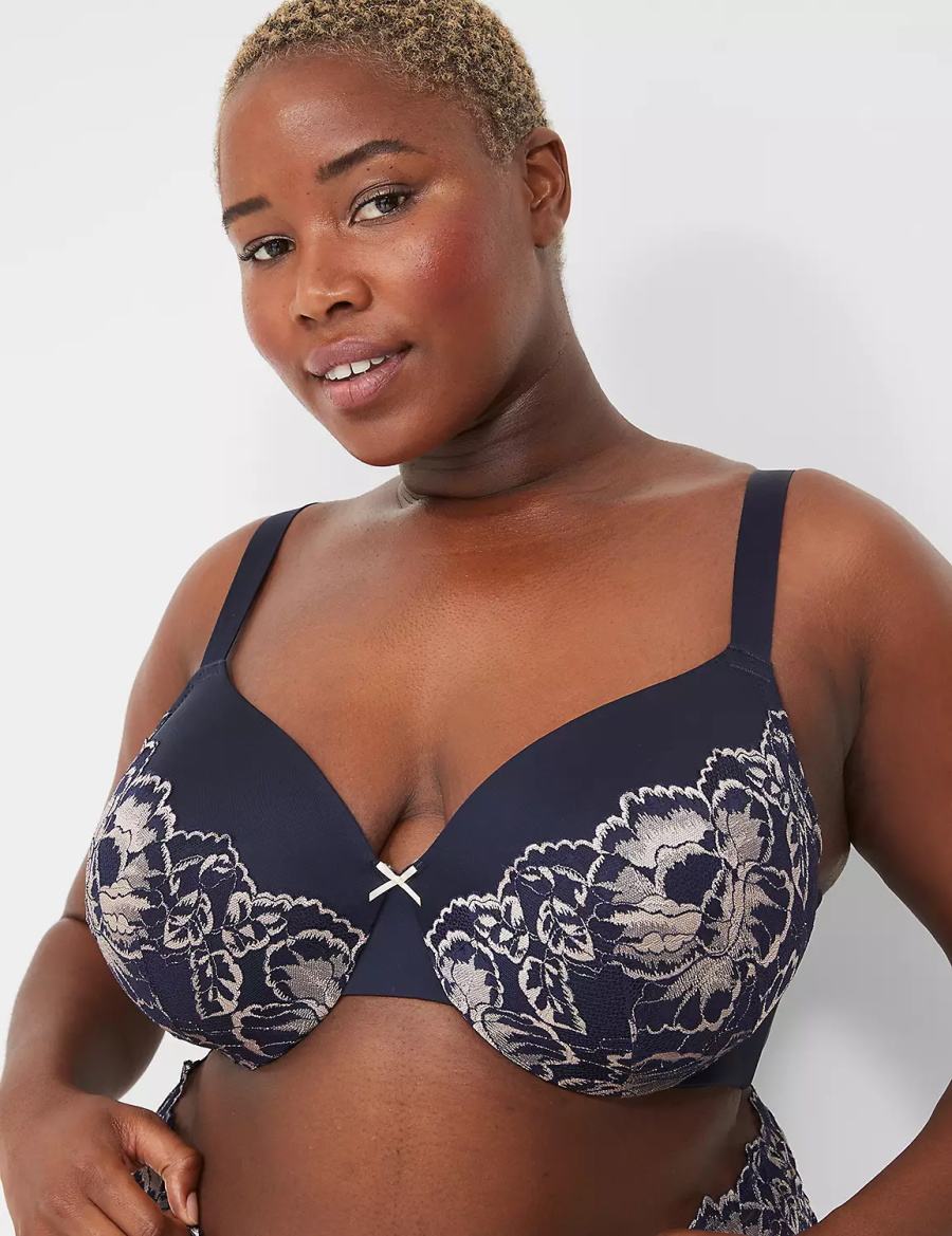 Blue Lane Bryant Smooth Lightly Lined Full Coverage With Lace Women Bralettes | LDY161FS