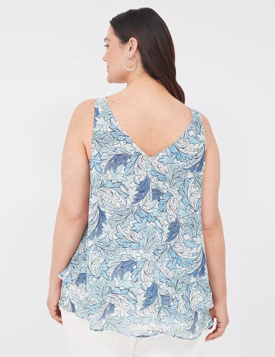 Blue Lane Bryant Swing Double-Layer Chiffon Women Tank Top | UDM6192FZ