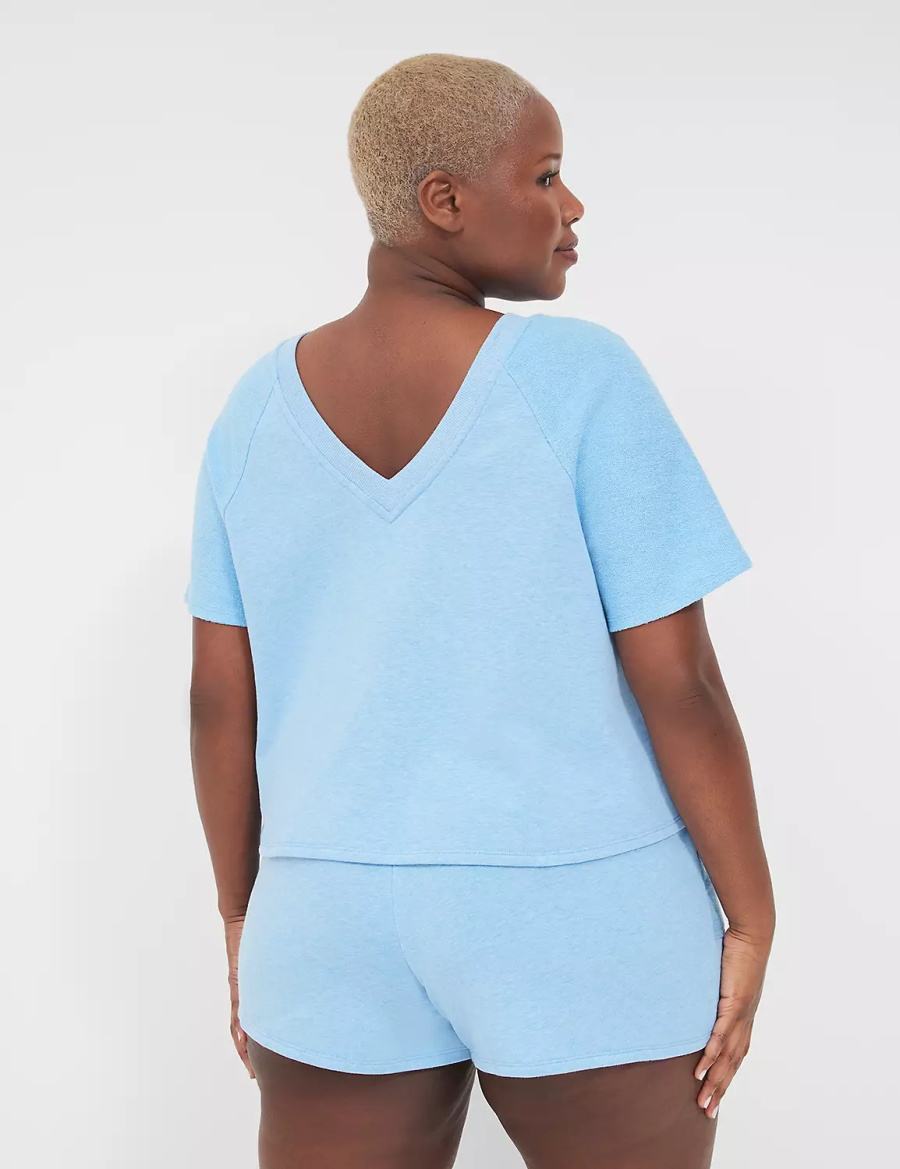 Blue Lane Bryant Terry Fleece Tee Women T Shirts | FUY559AO