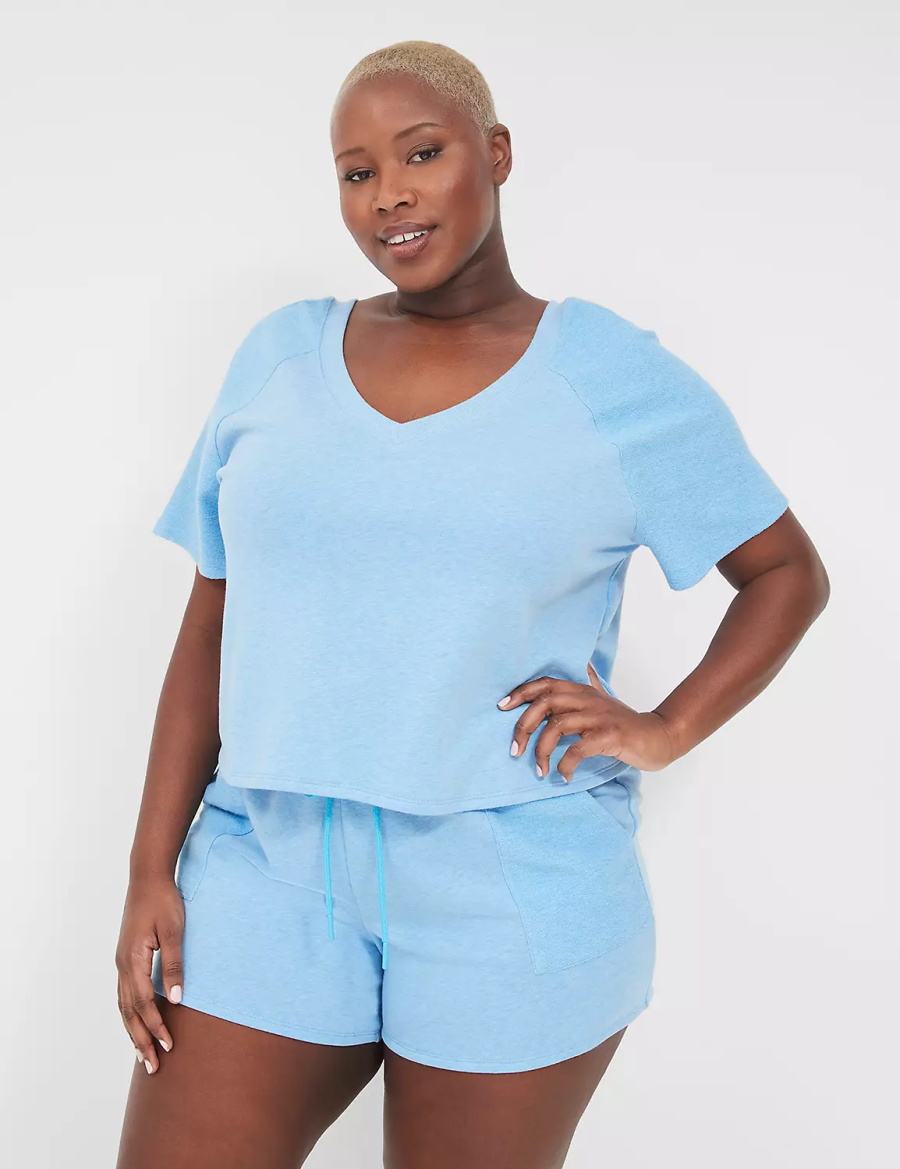 Blue Lane Bryant Terry Fleece Tee Women T Shirts | FUY559AO