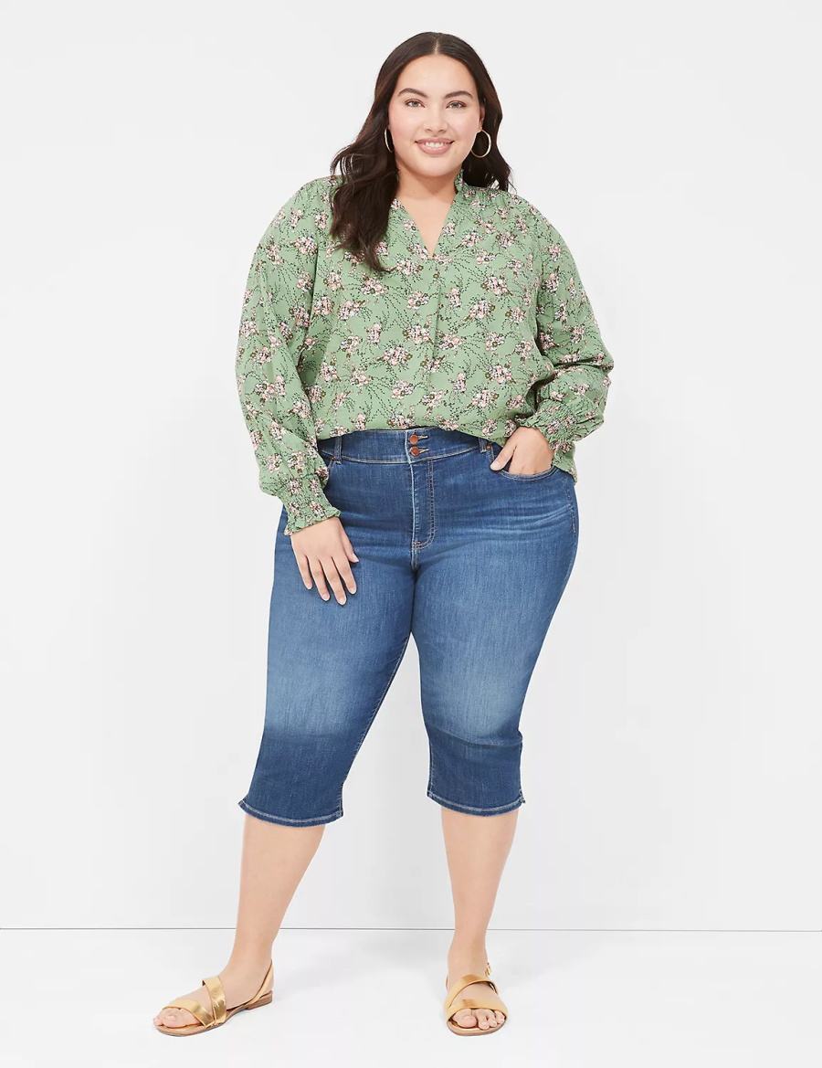 Blue Lane Bryant Tighter Tummy Fit High-Rise Pedal Women Jeans | DCQ139WY