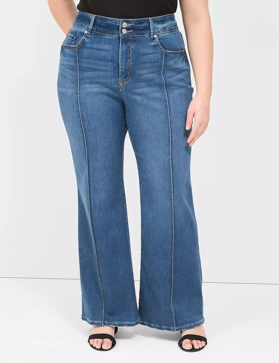 Blue Lane Bryant Tighter Tummy Fit High-Rise Flare Women Jeans | LDT7980MG