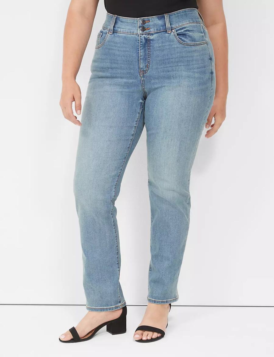 Blue Lane Bryant Tighter Tummy High-Rise Straight Women Jeans | TOT6385OB