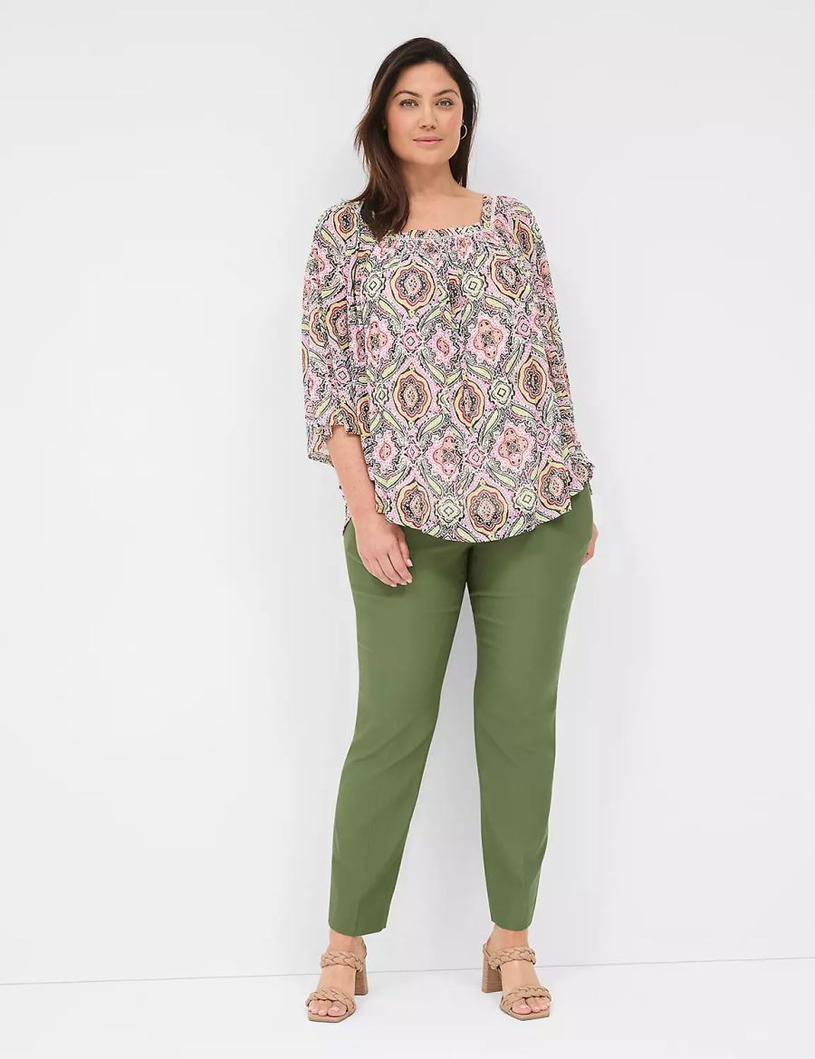 Brown Green Lane Bryant 4-Season Slim Ankle Women Pants | IHS332UM