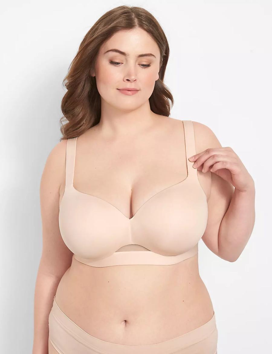 Brown Lane Bryant Comfort Bliss Lightly Lined Women Balconette Bra | PDZ8349UR