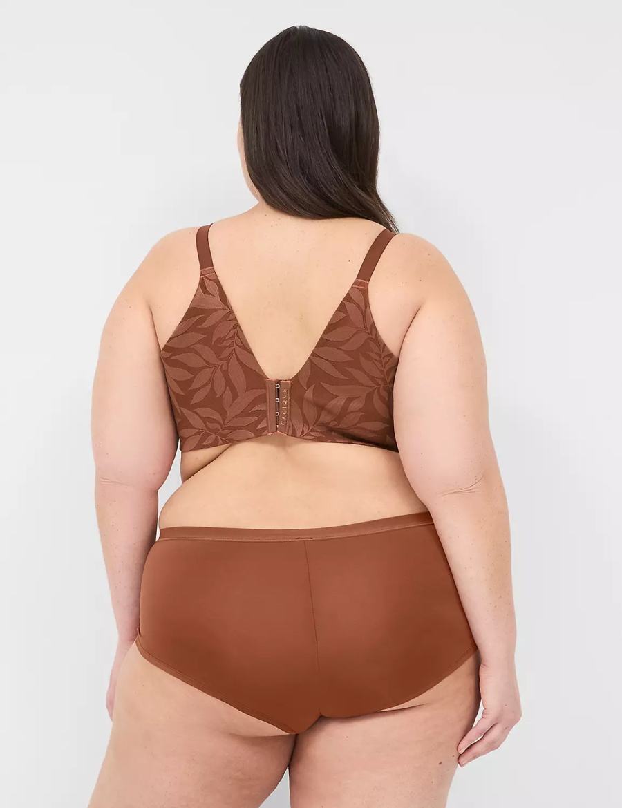 Brown Lane Bryant No-Show Boyshort Women Briefs | ZCZ498KL