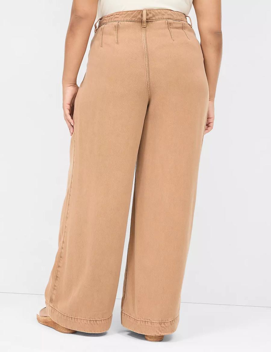 Brown Lane Bryant Wide Leg Trouser Fluid Women Jeans | DUU7827JT