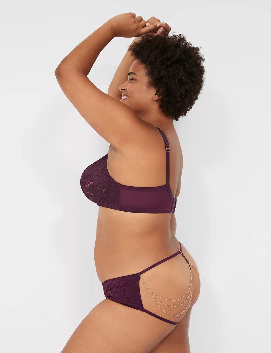 Burgundy Lane Bryant Jewelry Demi Women Unlined Bra | OPT931DF