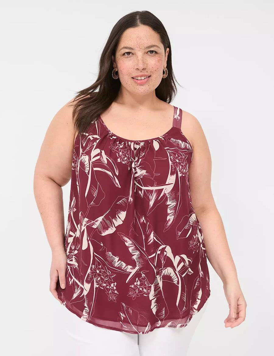 Burgundy Lane Bryant Scoop-Neck Cami Women Tank Top | IAY9618JU