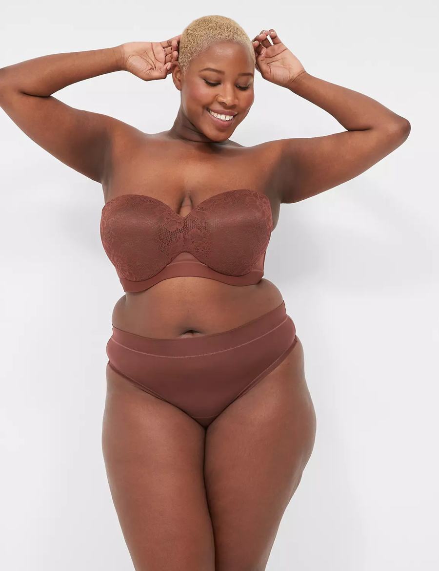 Chocolate Lane Bryant Comfort Bliss Wide-Side Women Thong Panty | FPF9039UG