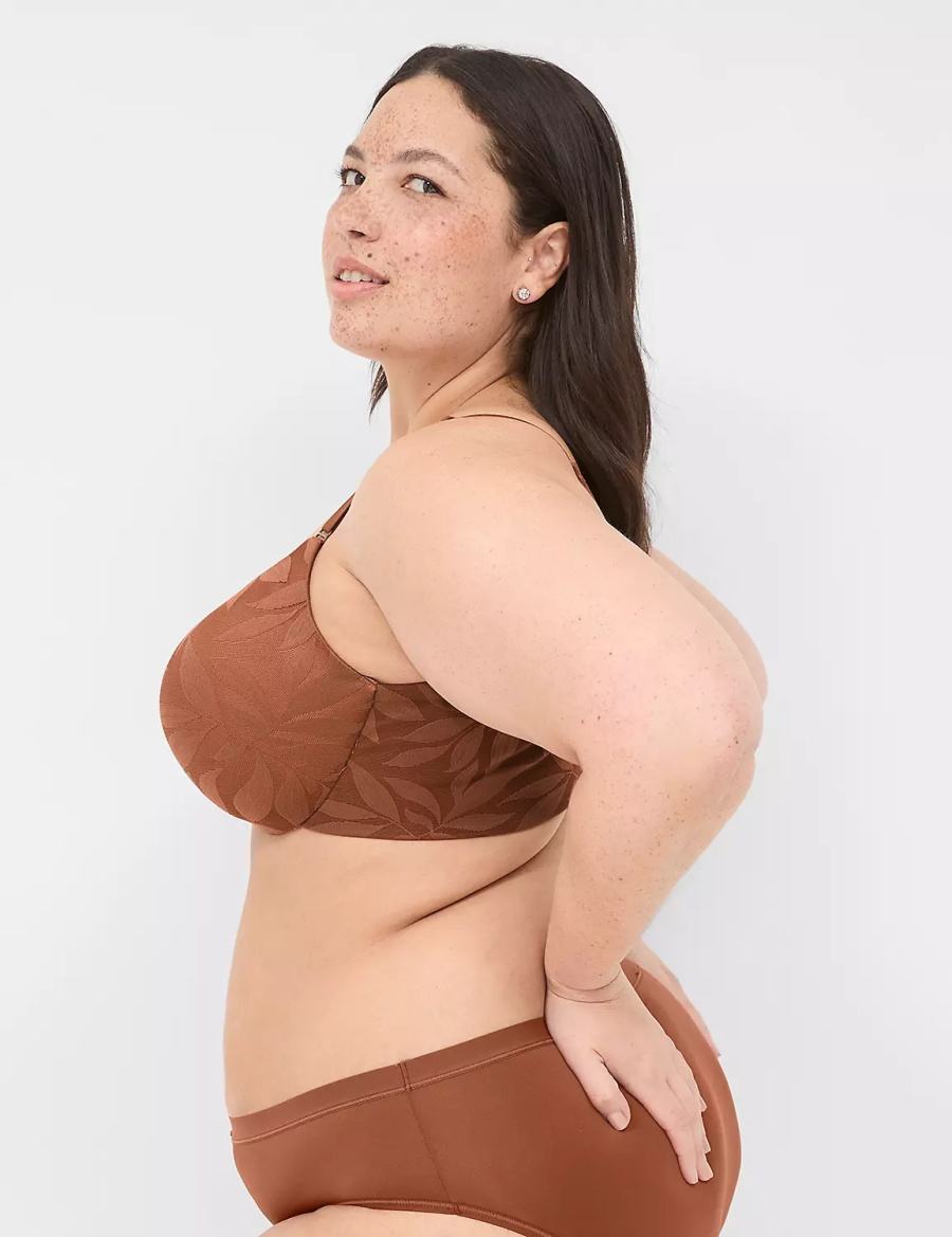 Chocolate Lane Bryant Invisible Lace Backsmoother Lightly Lined Women Balconette Bra | QQY1152WI