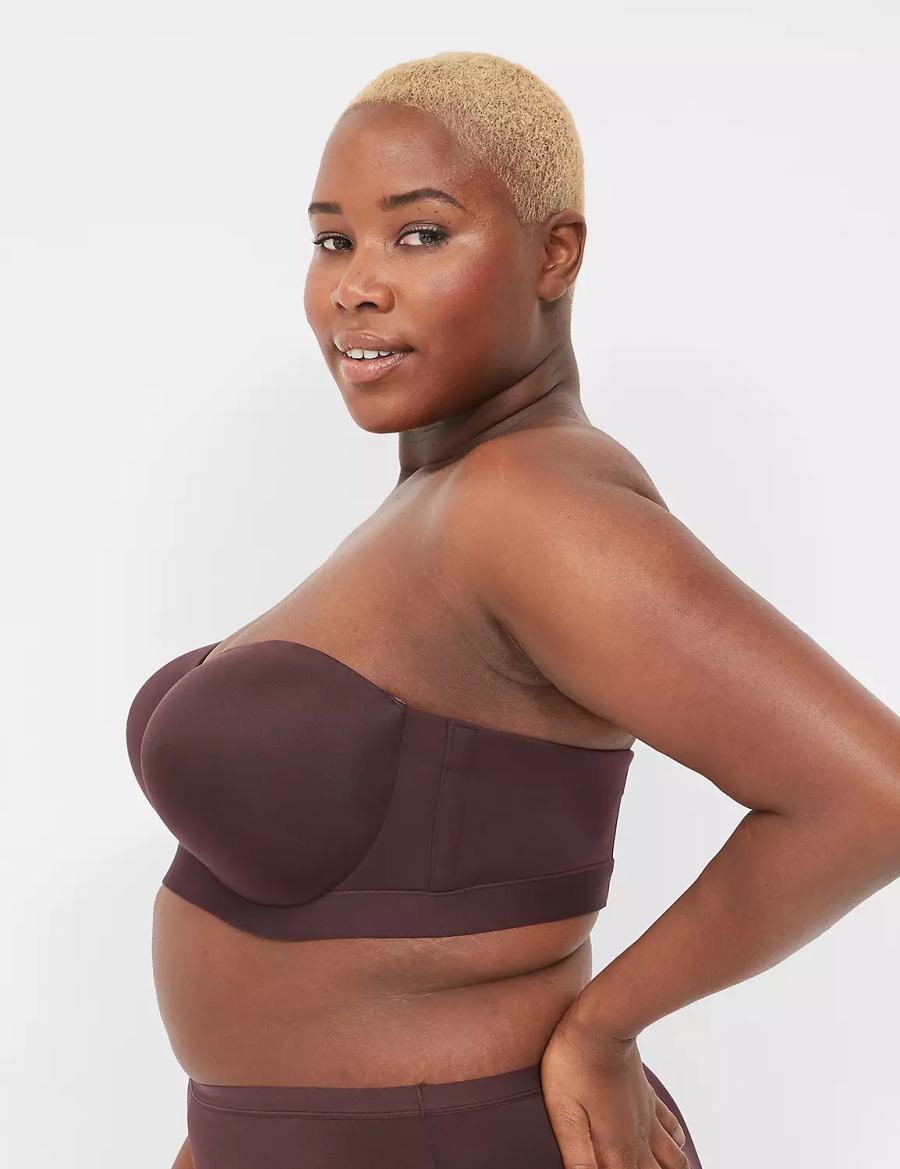 Chocolate Purple Lane Bryant Comfort Bliss Lightly Lined Multi-Way Women Strapless Bra | CFT1048AE