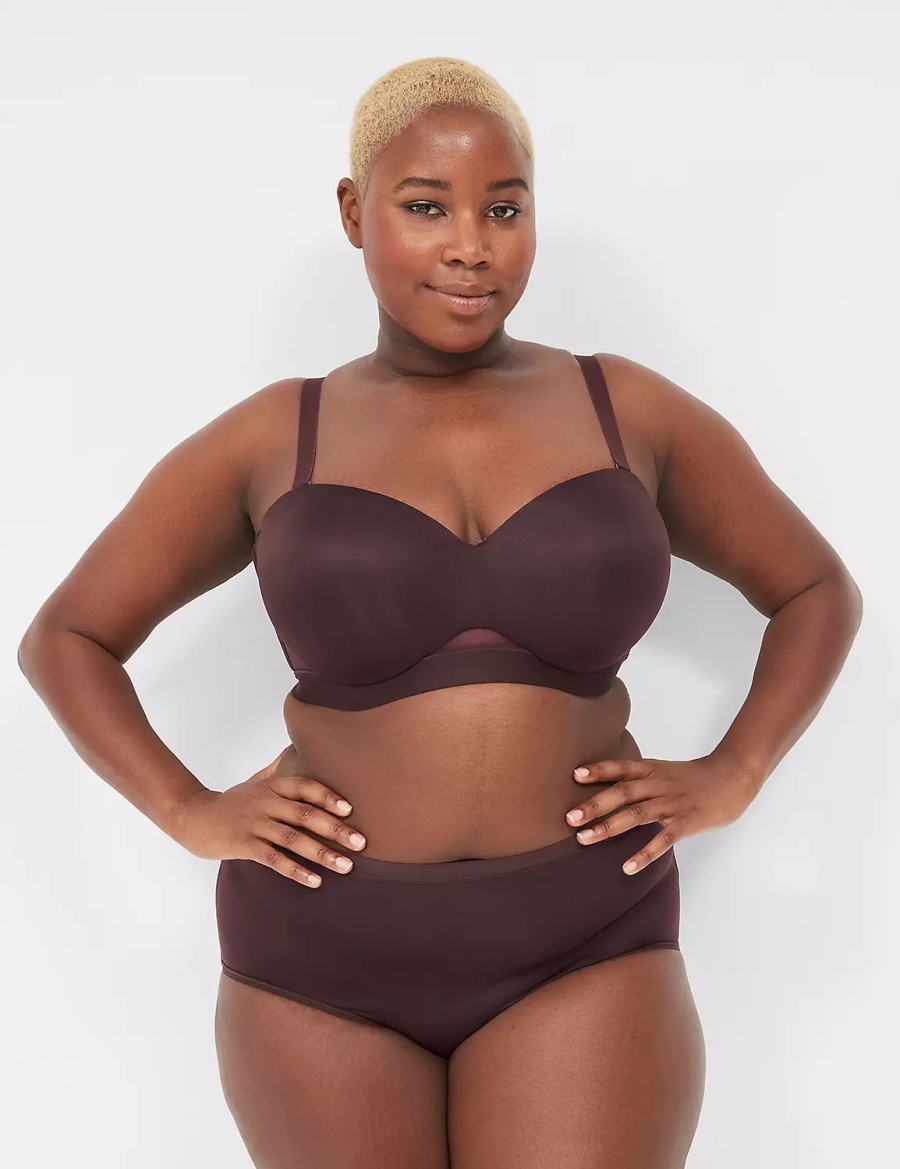 Chocolate Purple Lane Bryant Comfort Bliss Lightly Lined Multi-Way Women Strapless Bra | CFT1048AE