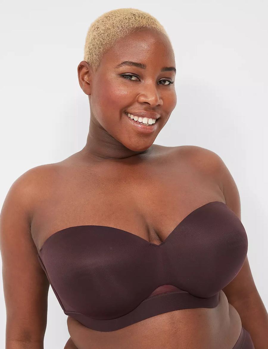 Chocolate Purple Lane Bryant Comfort Bliss Lightly Lined Multi-Way Women Strapless Bra | CFT1048AE