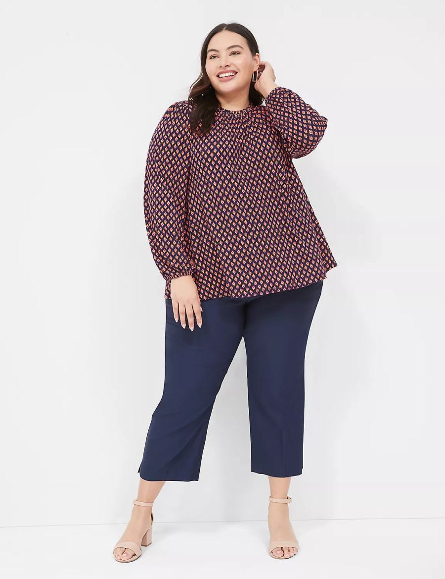 Coffee Lane Bryant Swing Crew-Neck Top Women Blouse | OOQ8457OV