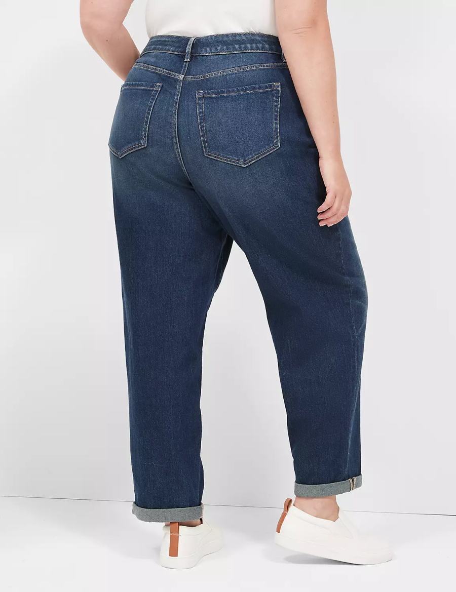 Dark Blue Lane Bryant Boyfriend Fit Women Jeans | IGP1929RD