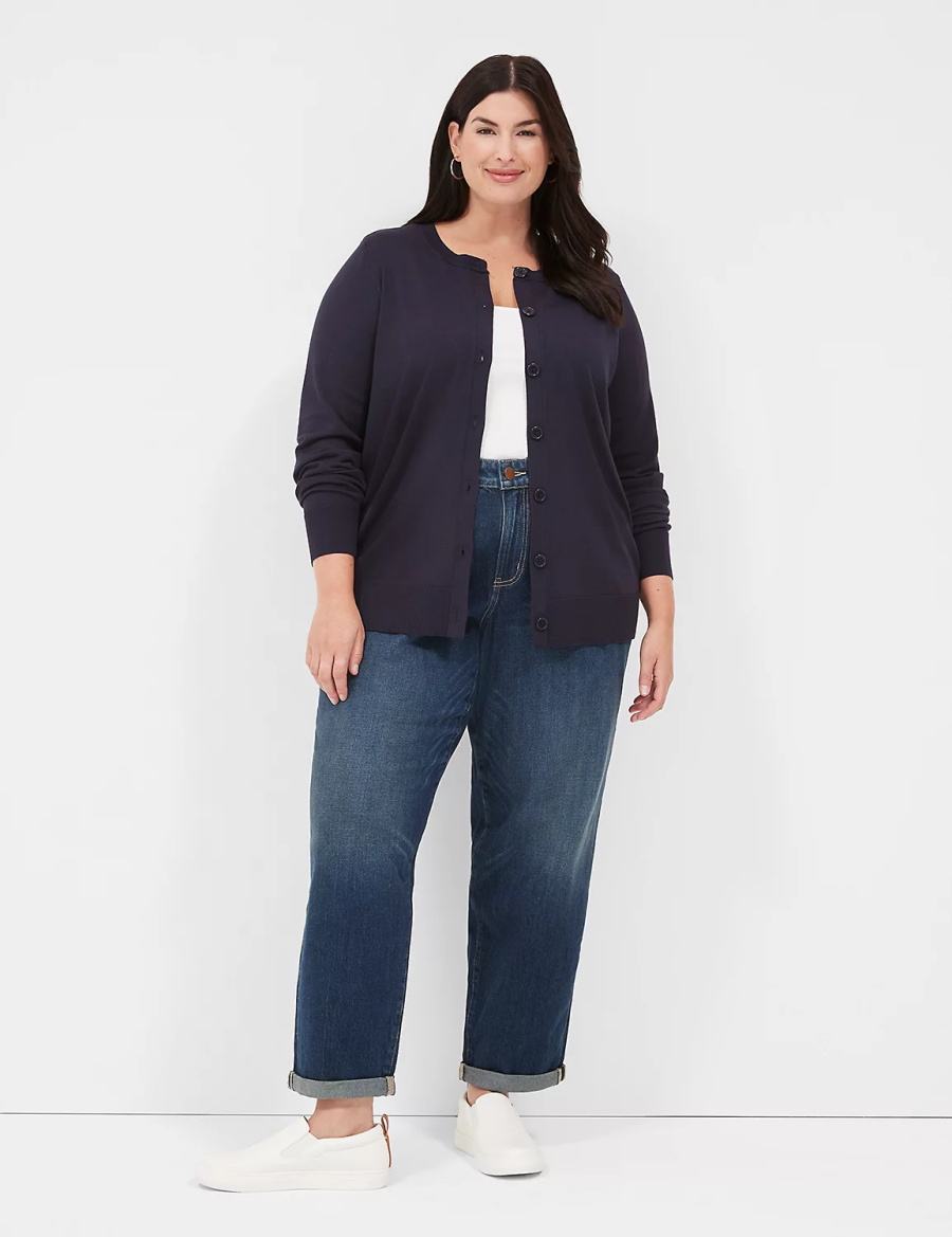 Dark Blue Lane Bryant Boyfriend Fit Women Jeans | IGP1929RD