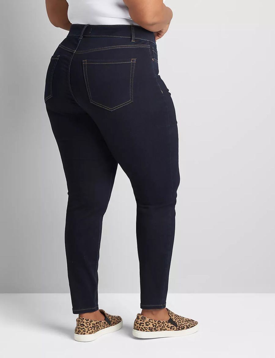 Dark Blue Lane Bryant Curvy Fit High-Rise Sateen Skinny Women Jeans | PPC8678NM