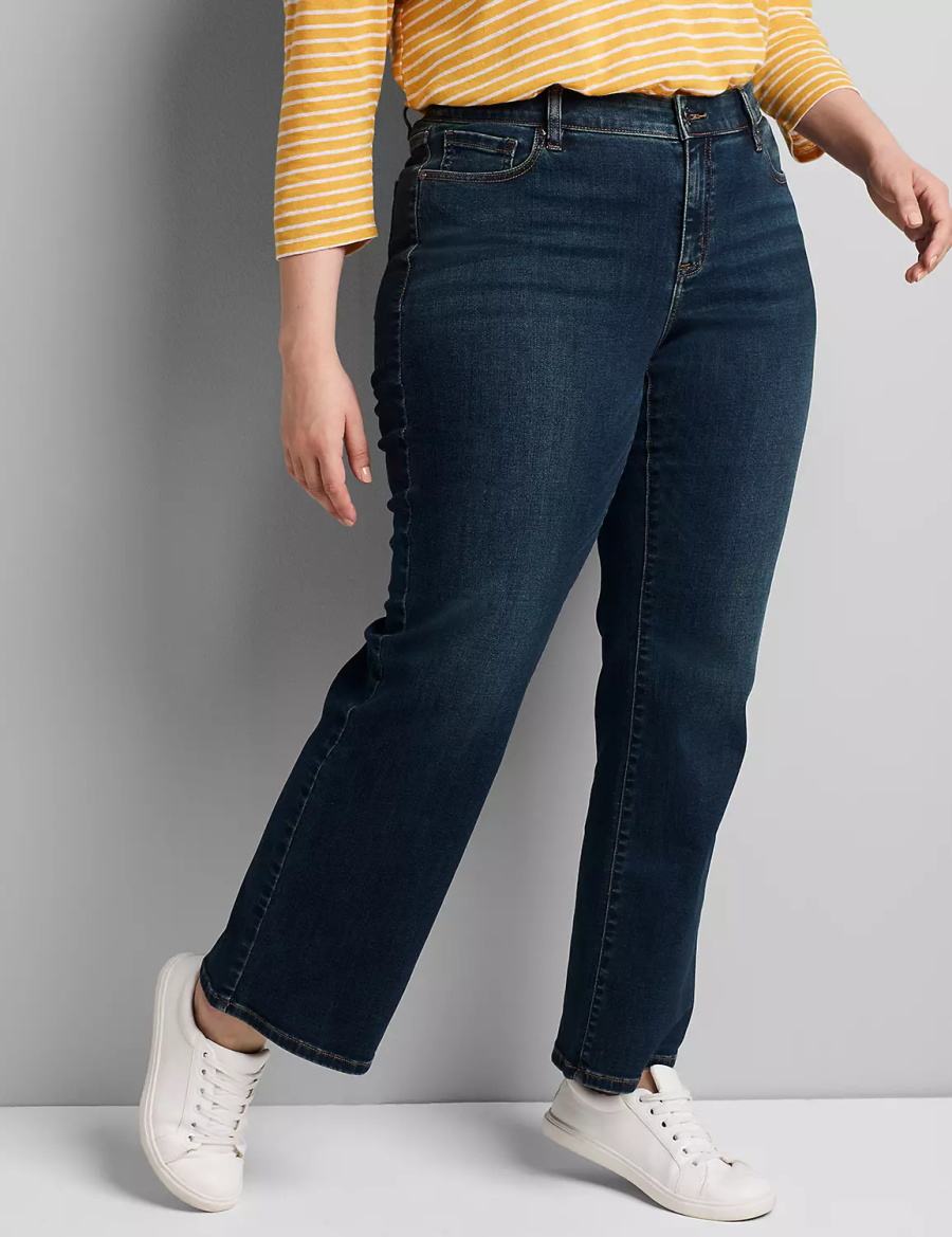 Dark Blue Lane Bryant Curvy Fit High-Rise Boot Women Jeans | SNQ986CO