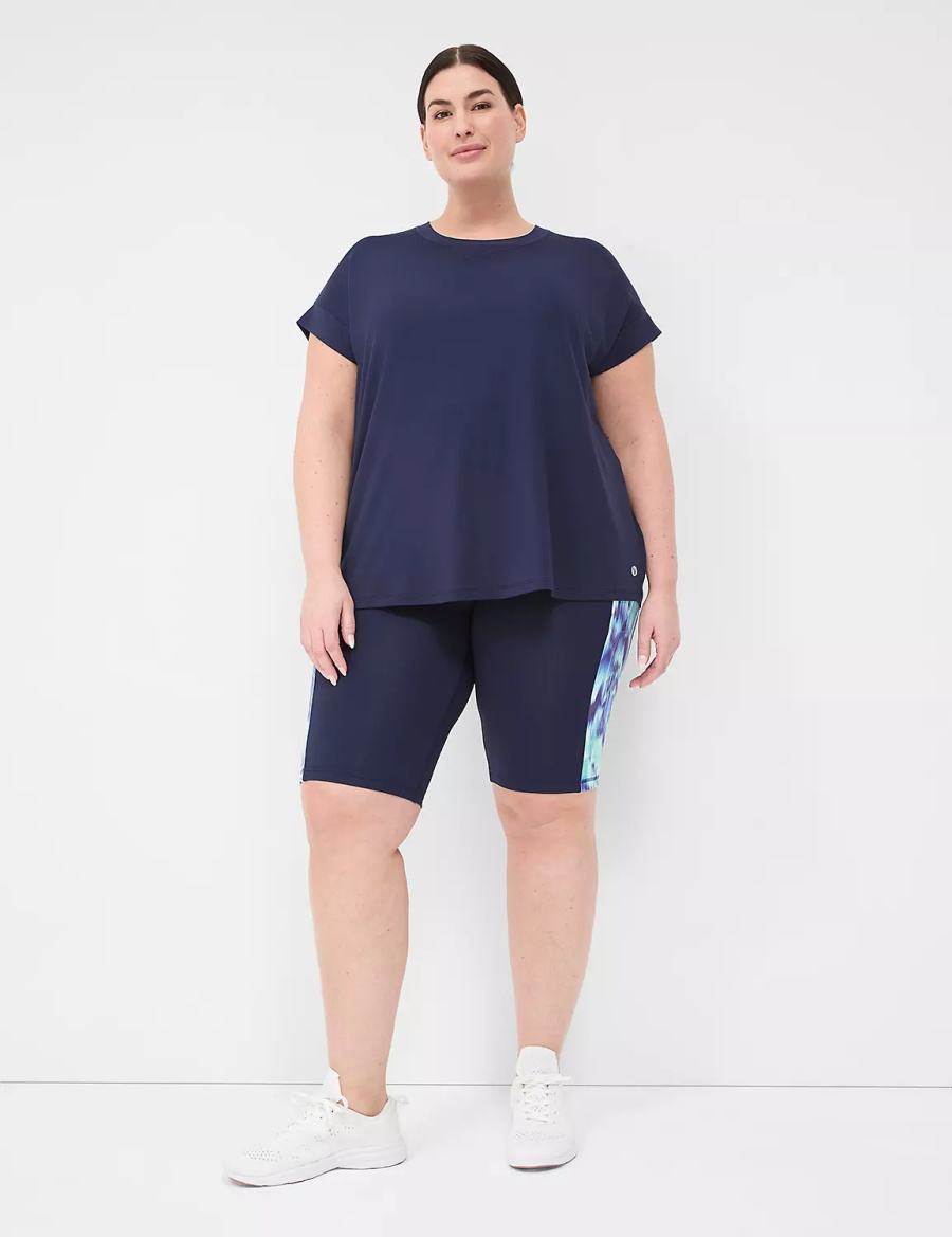 Dark Blue Lane Bryant LIVI High-Rise Recycled LIVI Soft Knee Women Shorts | IRQ2096ND