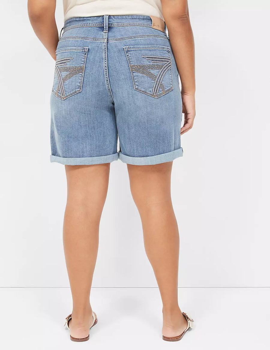 Dark Blue Lane Bryant Seven7 Weekender Jean With Painted Details Women Shorts | VOW1743EL