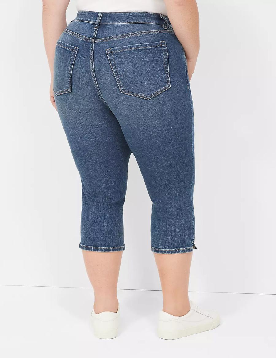 Dark Blue Lane Bryant Signature Fit High-Rise Pedal Women Jeans | URO4744BC