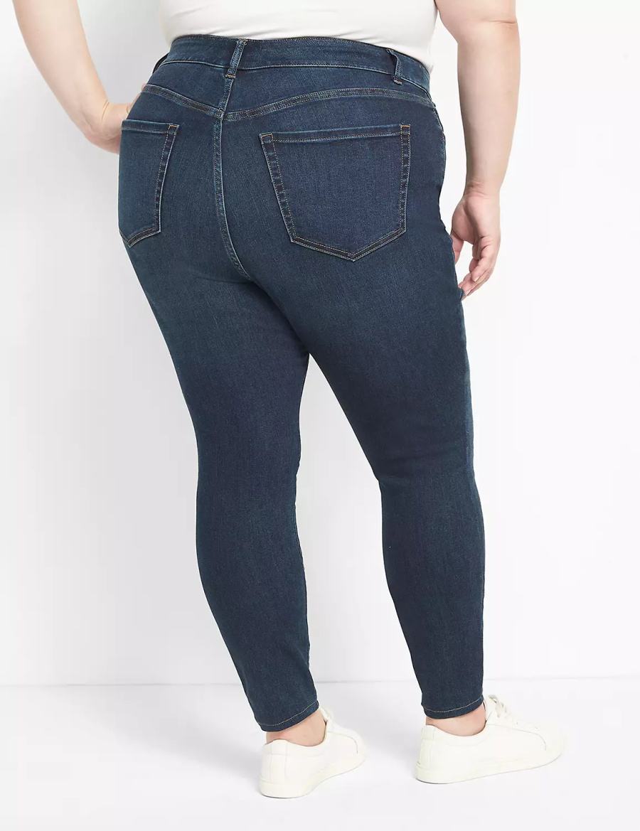 Dark Blue Lane Bryant Straight Fit High-Rise Skinny Women Jeans | KFB7618OI