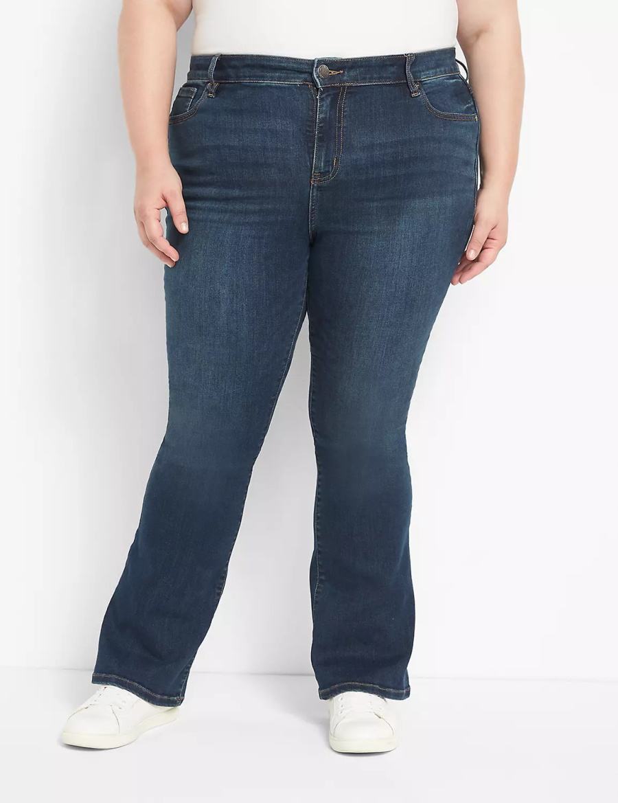 Dark Blue Lane Bryant Straight Fit High-Rise Boot Women Jeans | DPN2230HS