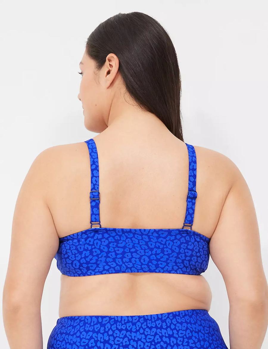 Dark Blue Lane Bryant Underwire Plunge Women Bikini Top | AIX3279QB