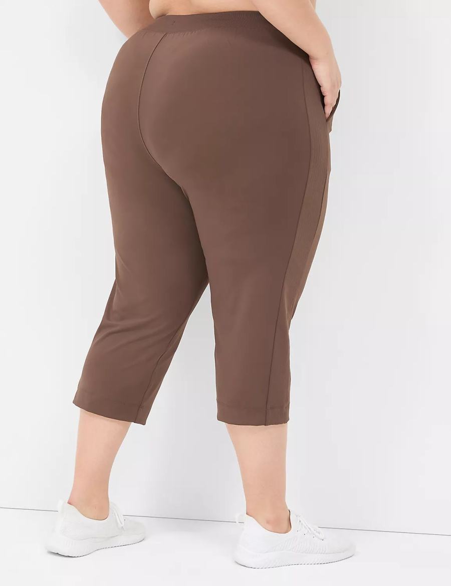 Dark Brown Lane Bryant LIVI Knit Capri Women Pants | OUO7320XA