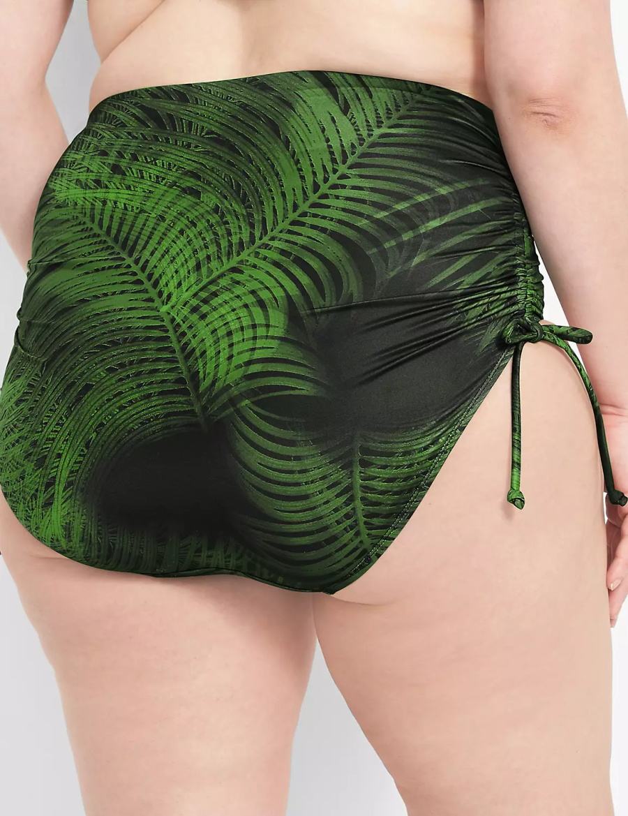 Dark Green Lane Bryant Convertible High-Waist Swim Women Briefs | LOB16100HD