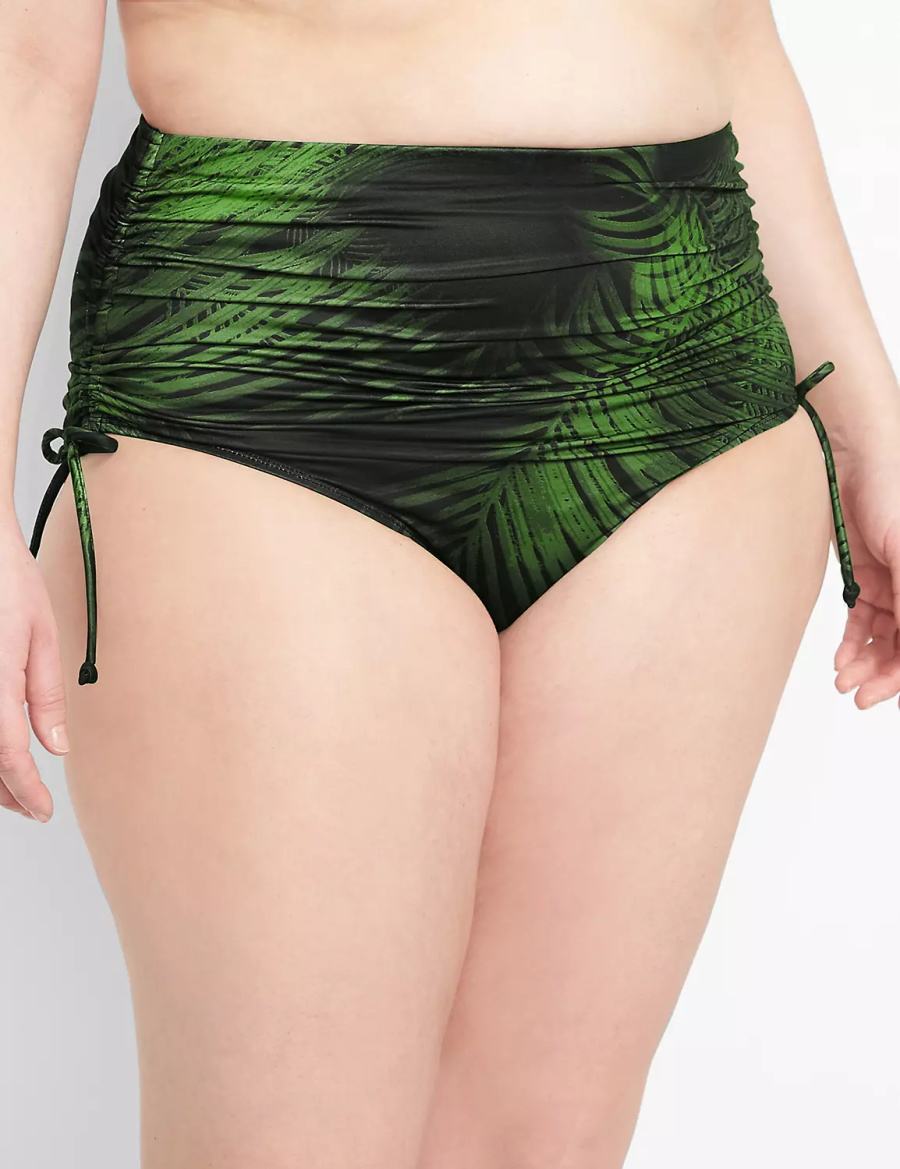 Dark Green Lane Bryant Convertible High-Waist Swim Women Briefs | LOB16100HD