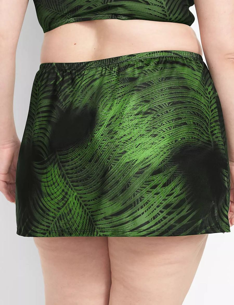 Dark Green Lane Bryant Faux-Wrap Swim Women Skirts | GUF1883QO