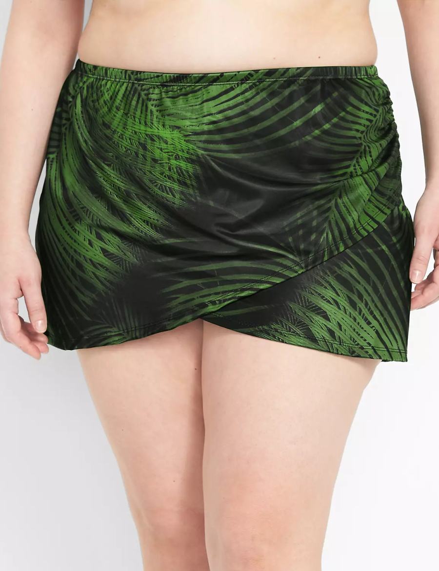 Dark Green Lane Bryant Faux-Wrap Swim Women Skirts | GUF1883QO