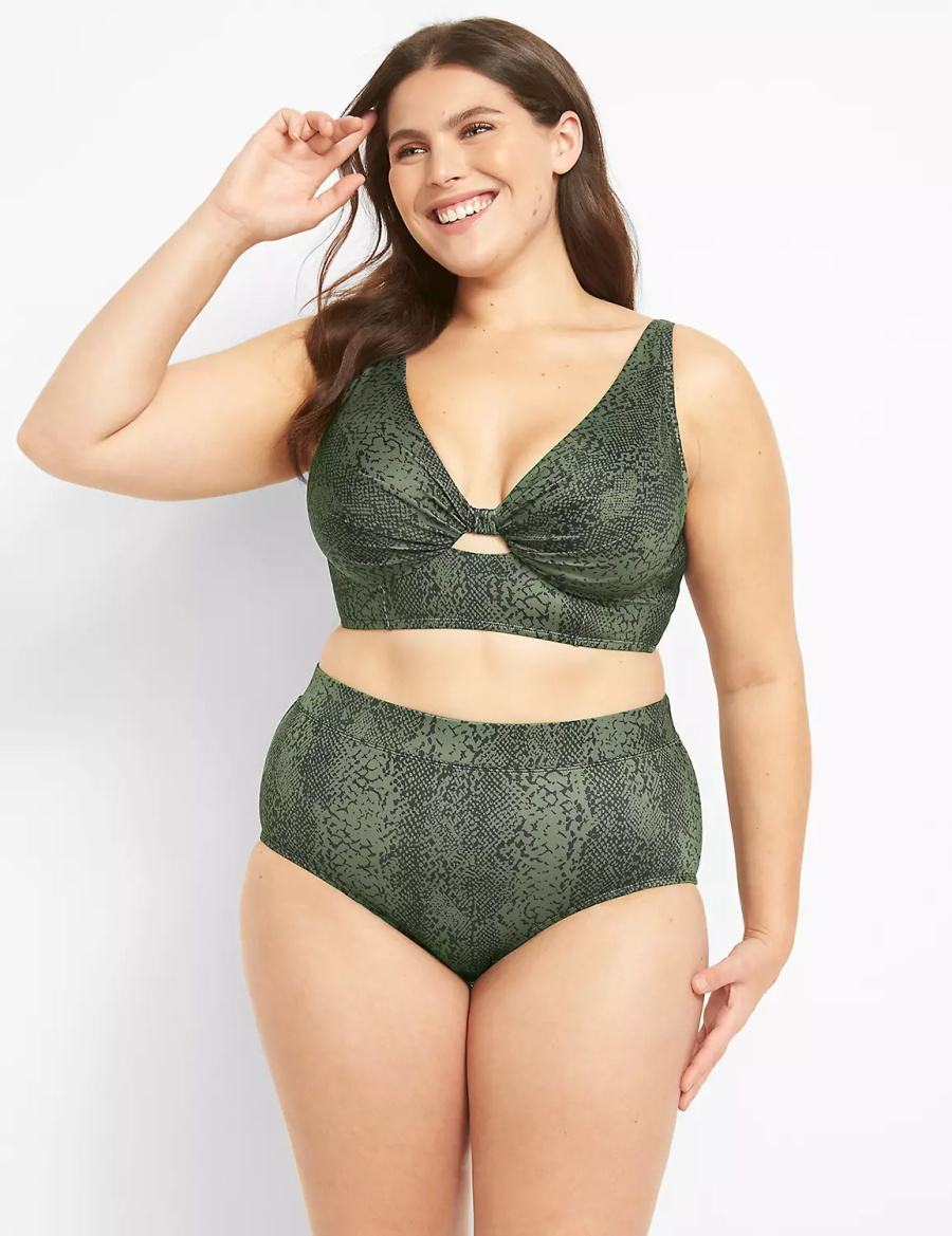 Dark Green Lane Bryant Swim Women Briefs | HTH5266CJ