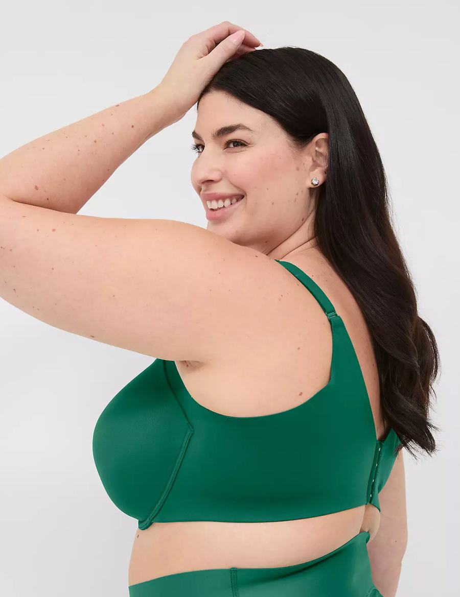 Dark Green Lane Bryant Totally Smooth Lightly Lined Women Balconette Bra | DLC2671EG