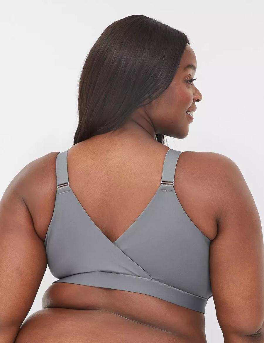 Dark Grey Lane Bryant Comfort Bliss No-Wire Lounge Women Bralettes | HHR4091XR